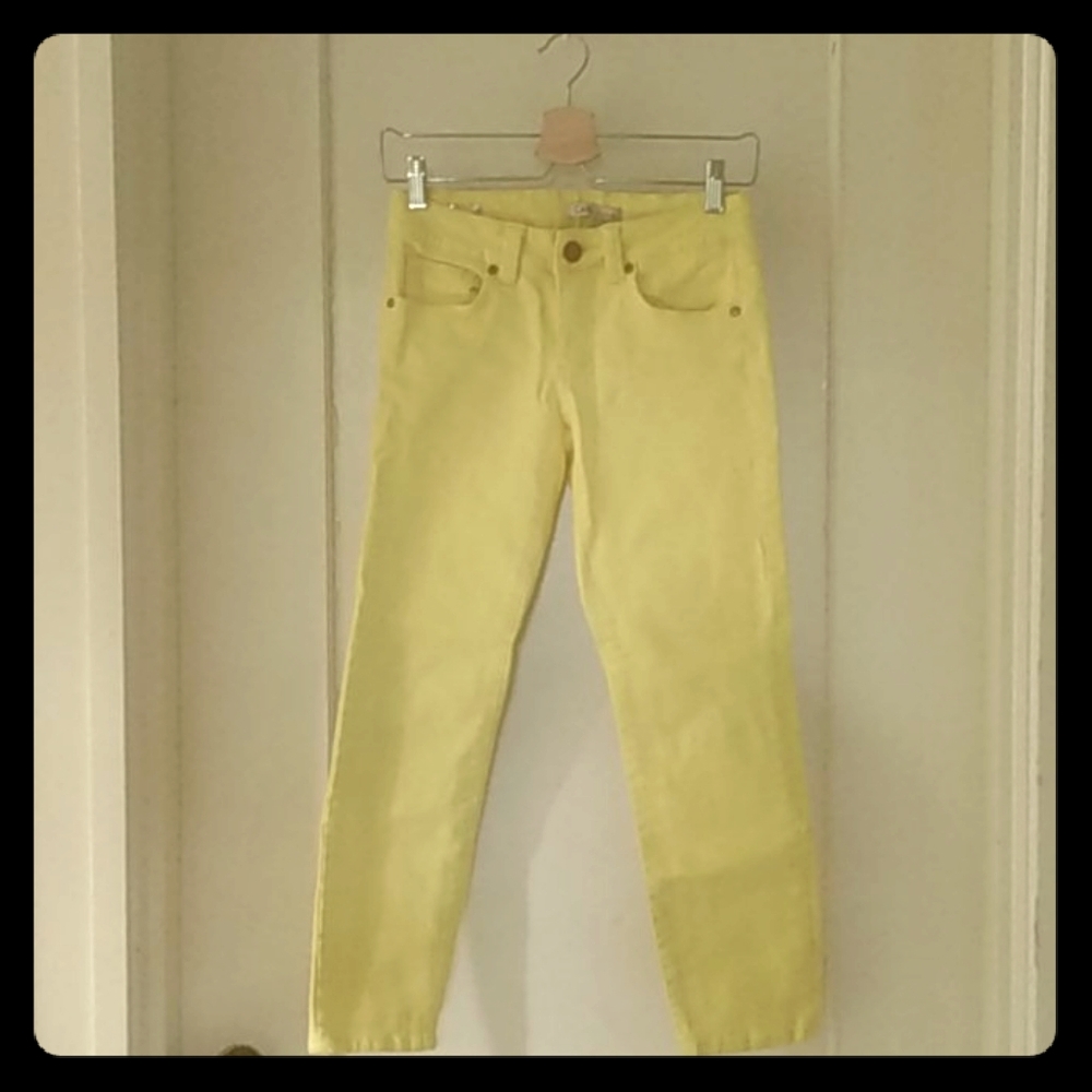 2/$12 CAbi Bright Yellow Crop Jeans